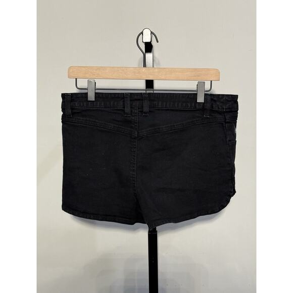 VOLCOM Women's “Stix Hi-Rise" Shorts Wash Black Denim size 9 Waist 29 - Picture 2 of 3